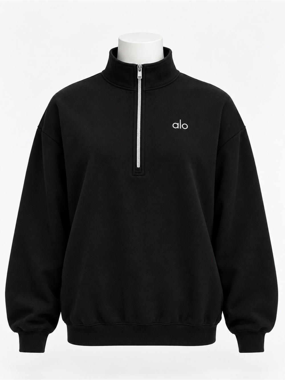 ALO Yoga Men's Black Half-Zip Pullover Sweatshirt